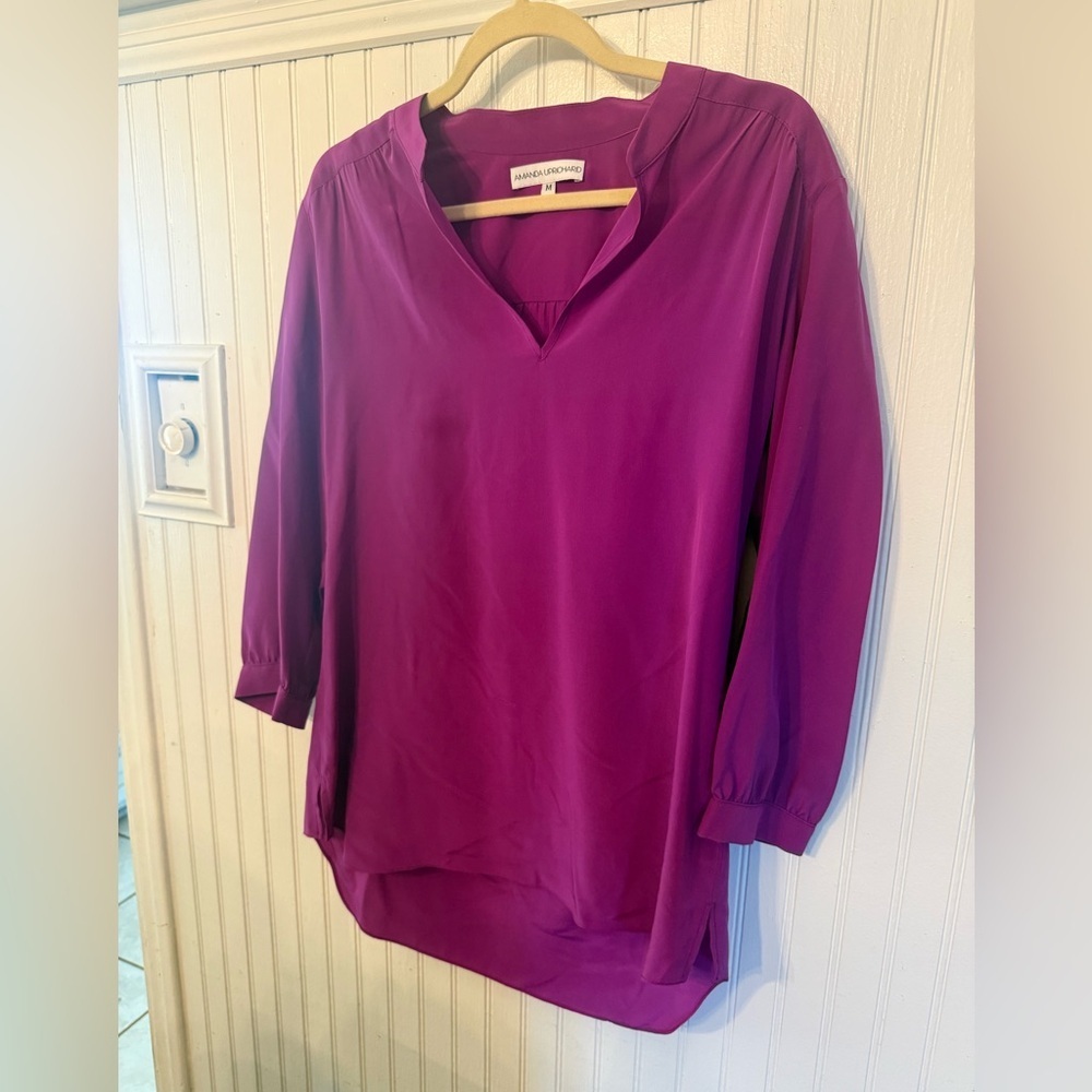 Amada Uprichard 100% Silk fuschia Medium Tunic
